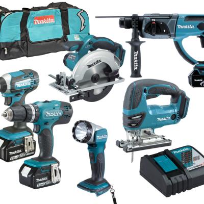 סט 6 כלים 18V נטען מטען 3 סוללות 5A ומטען MAKITA DLX6068T