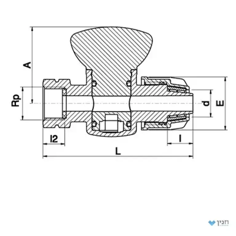 ברז 1/4 סיבוב - תבריג פנים 16 × 3/4″