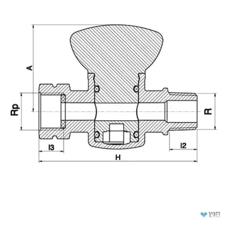 ברז 1/4 סיבוב - תבריג חוץ/פנים 1/2″ × 1/2″