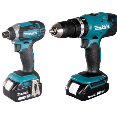 סט 2 כלים 18V נטען עם 2 סוללות 15A ומטען MAKITA DLX2141Q