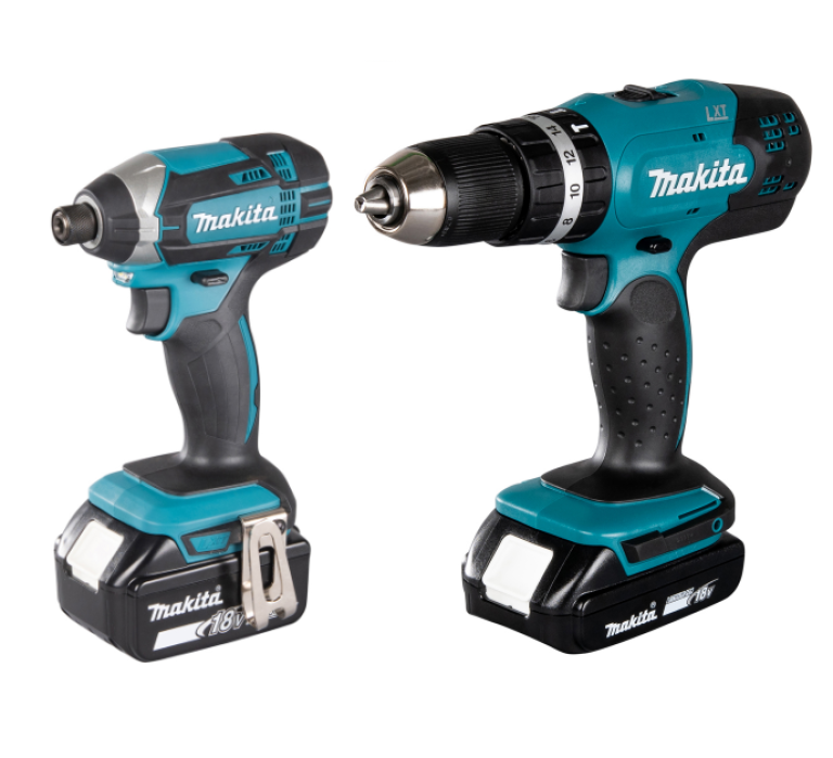 סט 2 כלים 18V נטען עם 2 סוללות 15A ומטען MAKITA DLX2141Q