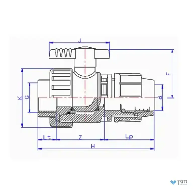 ברז כדורי PP - תבריג חוץ "1×32
