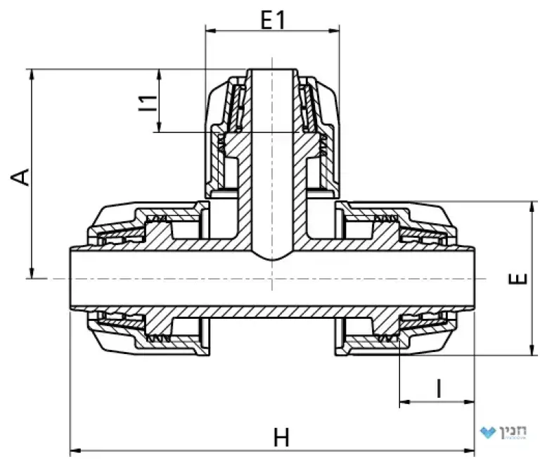 הסתעפות 90° מעבר 20×16×20