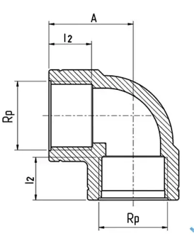 זוית 90° - הברגה פנימית ''2×''2