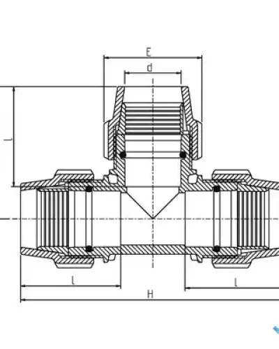 הסתעפות 90° ארוך 90 × 90 × 90