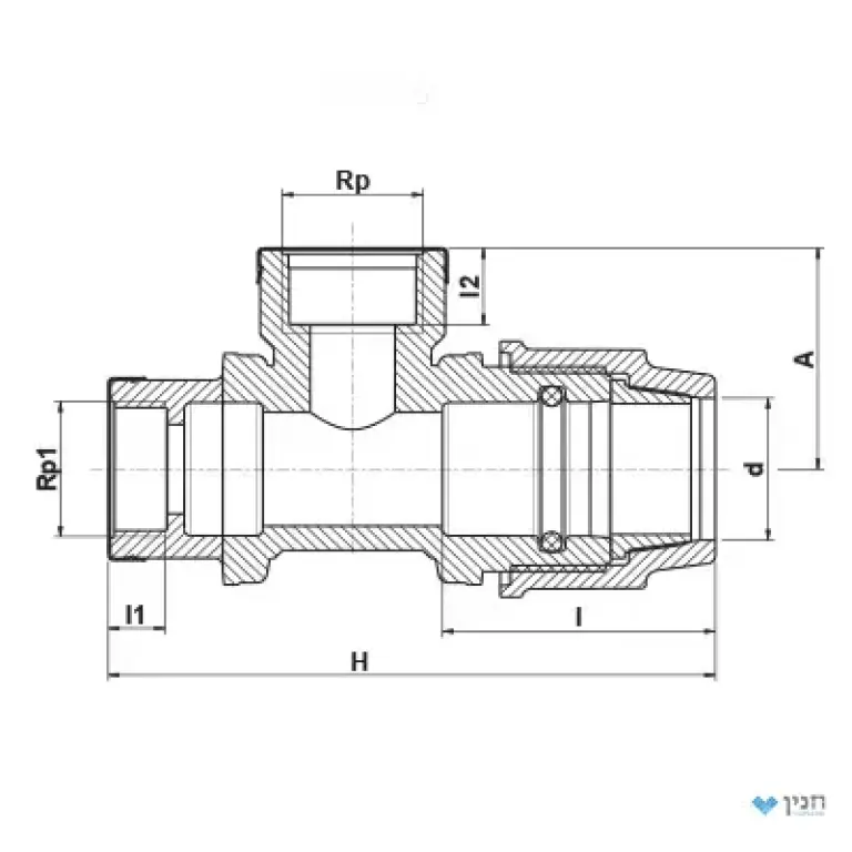 הסתעפות לשסתום אוויר - הברגה פנים 75 × 3″ × 1″