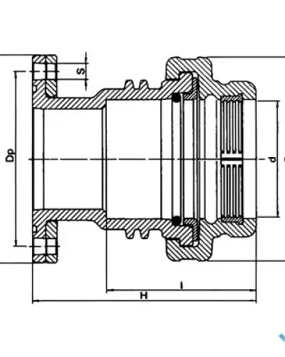 מחבר אוגן כולל אוגן מתכת 125 × 150 / 6″