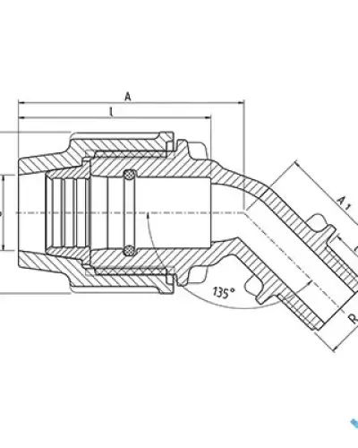 זווית חוץ 45° 20 × 1/2″