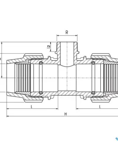 הסתעפות 90° הברגה חיצונית 63 × "1.1/4 × 63