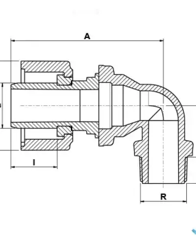 זוית 90° מודולארי - הברגה חוץ 50 × 1.1/2″