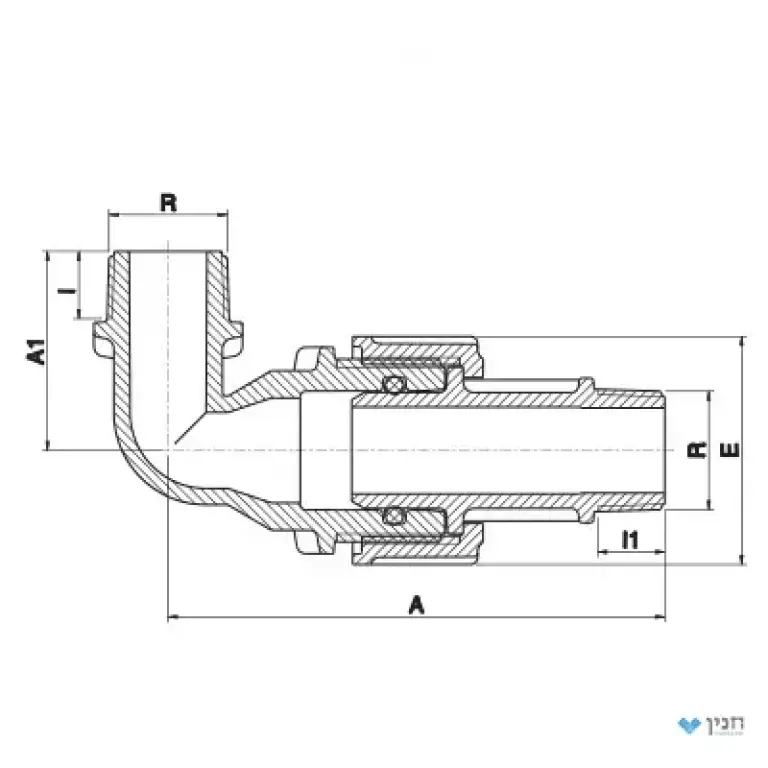 רקורד זוית הברגה חוץ/חוץ 1.1/4″ × 1.1/4″