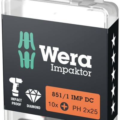 מארז ביטים פילפיס יהלום לאימפקט 10 יח PH2X25 8511 WERA