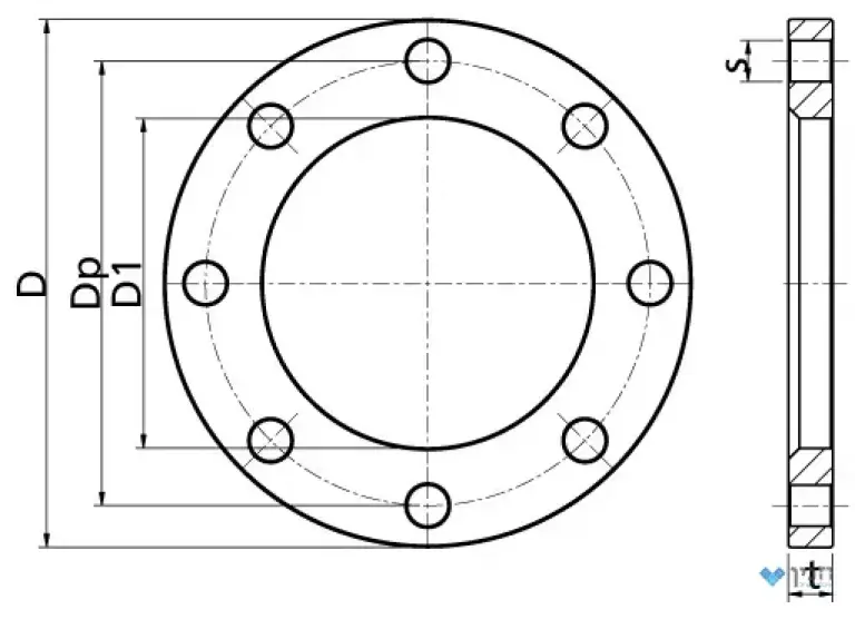 אוגן מתכת 315 × 12″ BS