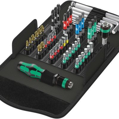 סט ביטים ואלנים כולל ידית 52 יח בפאוץ KK100 WERA