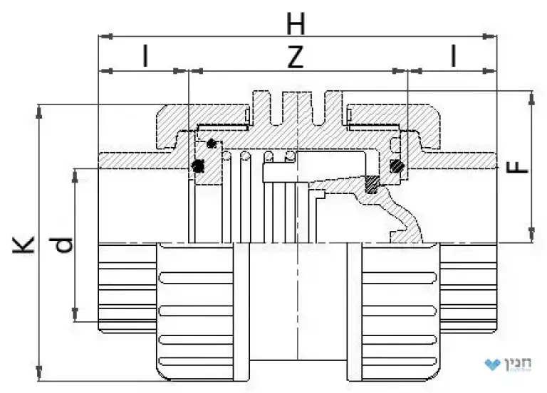 אל- חוזר קפיץ מצופה PTFE+ אטמי EPDM- הדבקה 16