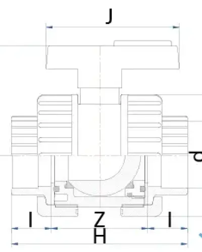 ברז כדורי 2 רקורדים BI-STOP - הדבקה 25