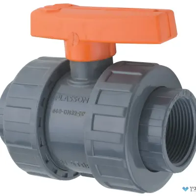 ברז כדורי 2 רקורדים BI-STOP - הברגה 1.1/4″