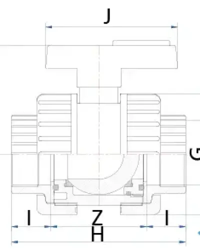 ברז כדורי 2 רקורדים BI-STOP - הברגה 3/8″