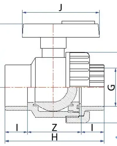 ברז כדורי 1 רקורד - הברגה 3″
