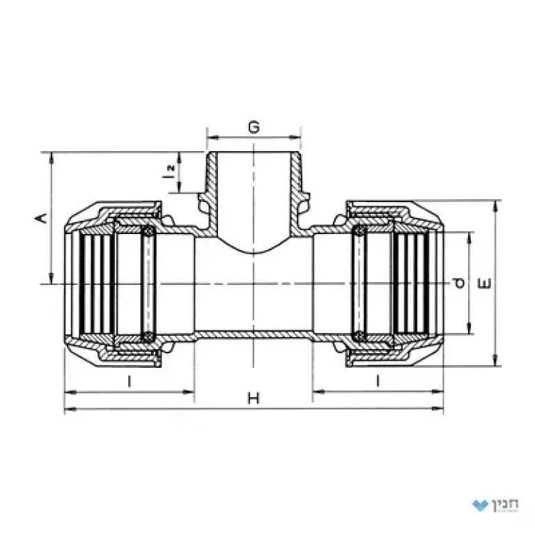 הסתעפות 90° הברגה חיצונית 40 × 1″ × 40