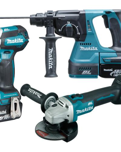 סט 3 כלים 18V נטען עם 3 סוללות 5A ומטען MAKITA DLX3189TX1