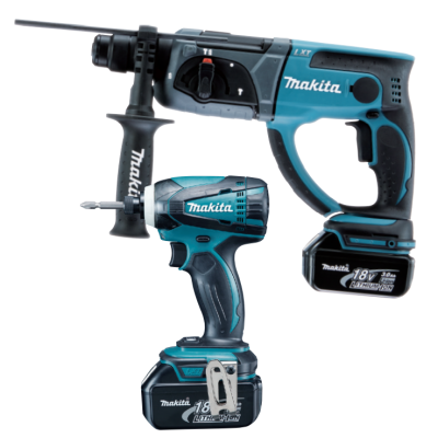 סט 2 כלים 18V נטען עם 3 סוללות 50A ומטען MAKITA DLX2166TX1
