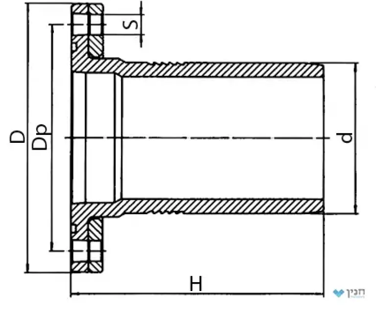 מתאם אוגן כולל אוגן מתכת ("5) 125 × 160