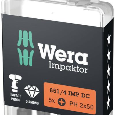 ביט פיליפס מארז 5 יח אימפקט IMP PH2X50 8514 WERA