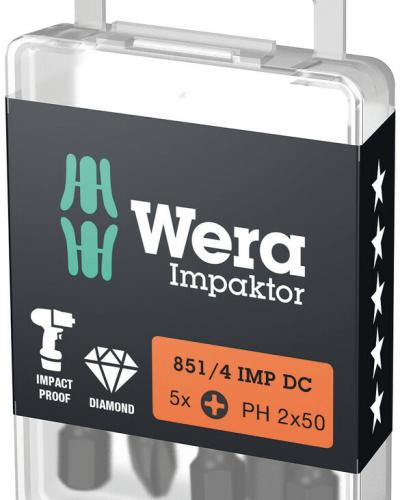 ביט פיליפס מארז 5 יח אימפקט IMP PH2X50 8514 WERA