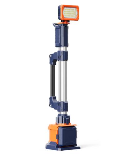 זרקור עבודה נייד TL-100 - מגדל תאורה מתכוונן עם סוללה נטענת