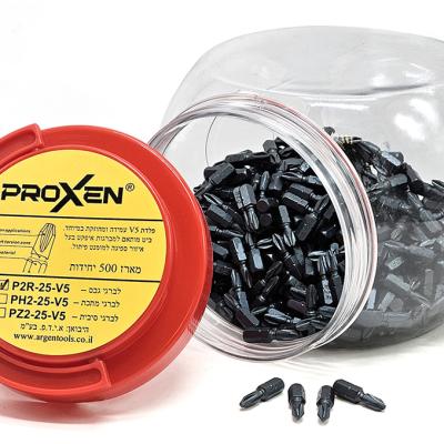 מארז ביטים PZ2 X25 פלדת V5 כחול כמות 500 יח PROXEN