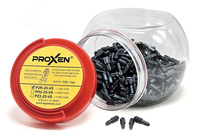 מארז ביטים PZ2 X25 פלדת V5 כחול כמות 500 יח PROXEN