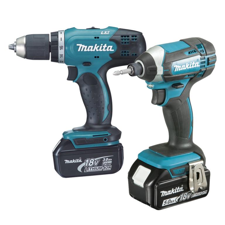 סט 2 כלים 18V נטען עם 2 סוללות 15A ומטען MAKITA DLX2141Q1