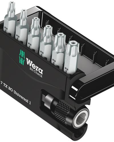 סט ביטים טורקס עם חור 14 7יח עם מוביל מגנטי Bit-Check TX WERA