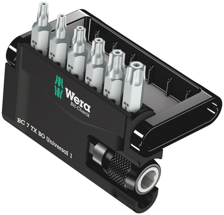 סט ביטים טורקס עם חור 14 7יח עם מוביל מגנטי Bit-Check TX WERA
