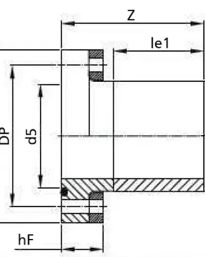 אוגן מעבר ארוך SF קומפלט "SDR17 PN10 250 × 8