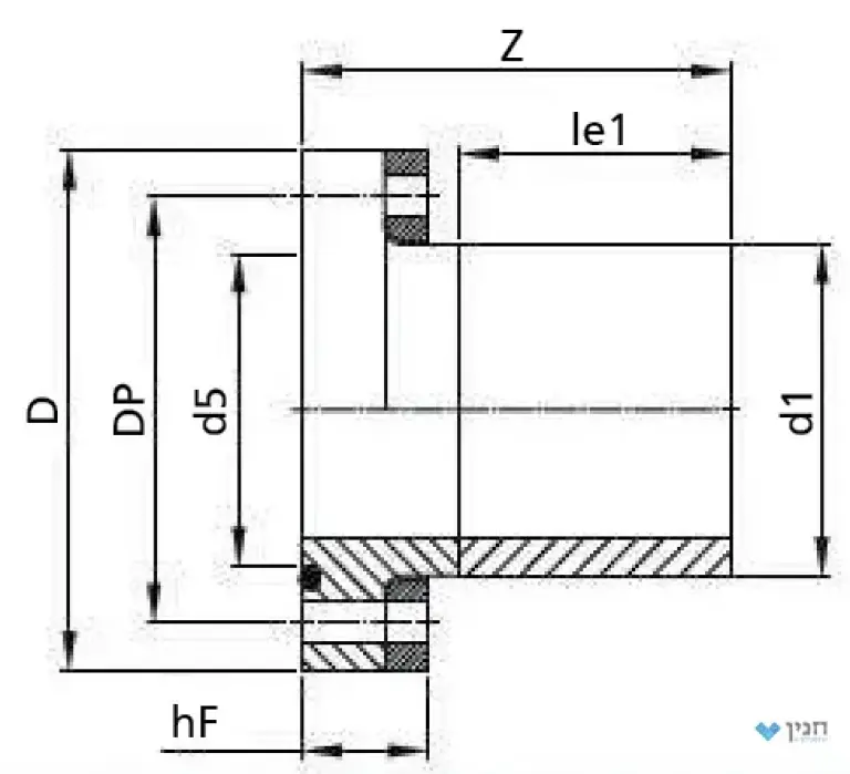 אוגן מעבר ארוך SF קומפלט "SDR17 PN10 90 × 2.1/2