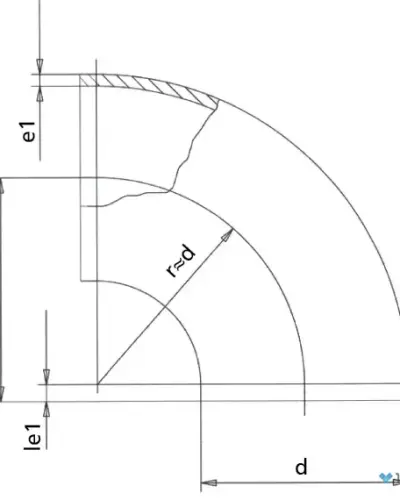 זוית 90° PE לריתוך פנים SDR17 225