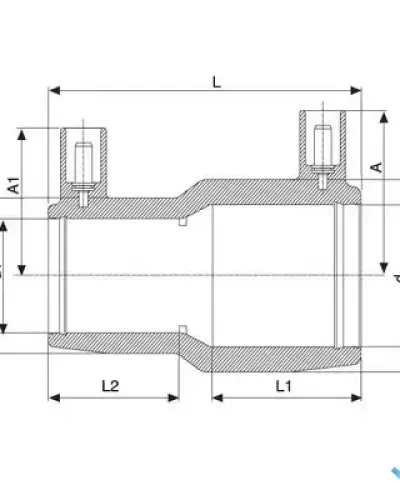 מצמד מעבר מקוטר לקוטר 75 × 63