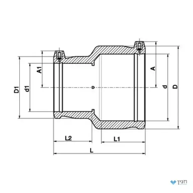 מצמד מעבר מקוטר לקוטר 160 × 110