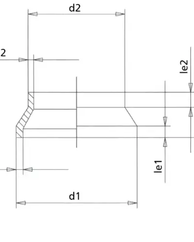 מעבר קצר PE לריתוך פנים SDR11 40 × 32