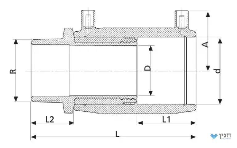אביזר מעבר הברגה חיצונית 40 × 1.1/4″