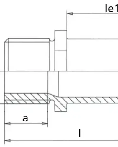מעבר הברגה חיצונית "PE 32 × 1