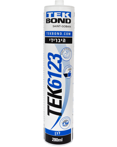 דבק סיליקון היברידי מקצועי לבן 6123 רב תכליתי 280 מל