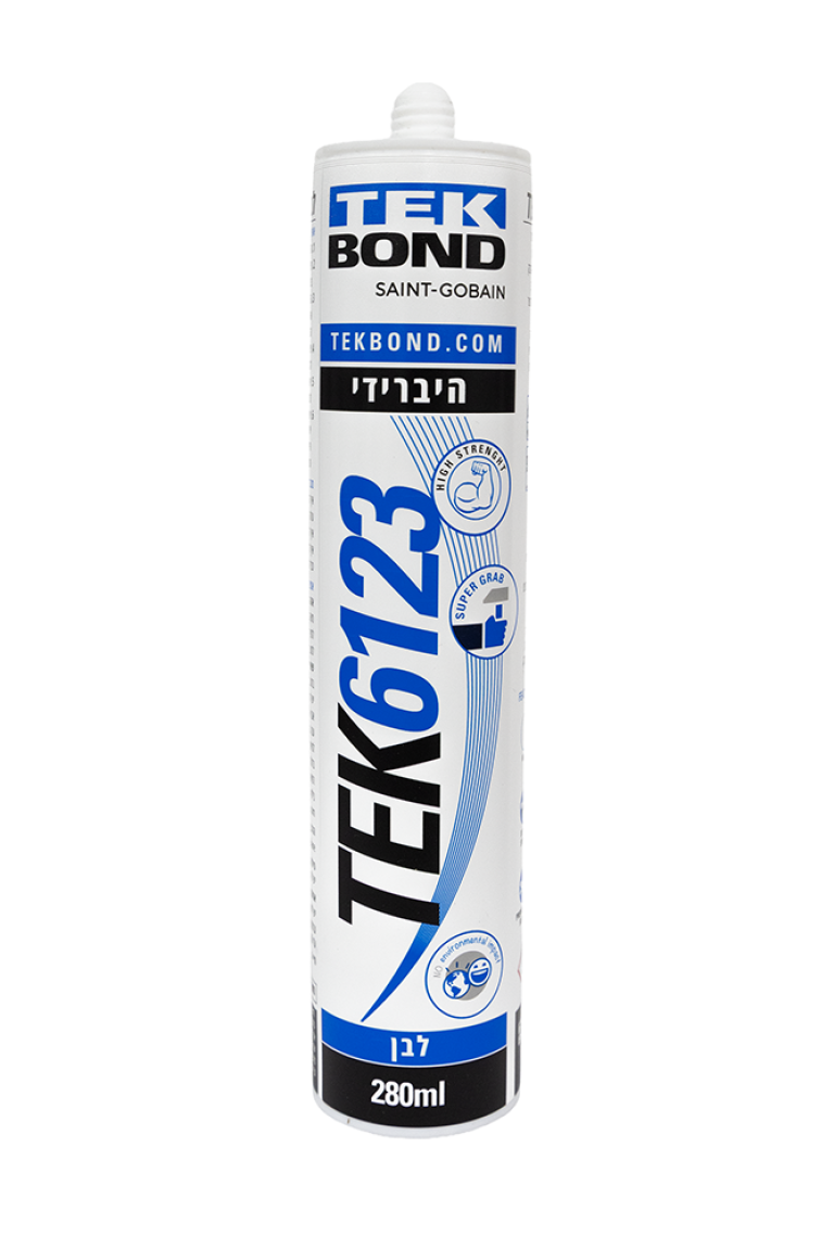 דבק סיליקון היברידי מקצועי לבן 6123 רב תכליתי 280 מל