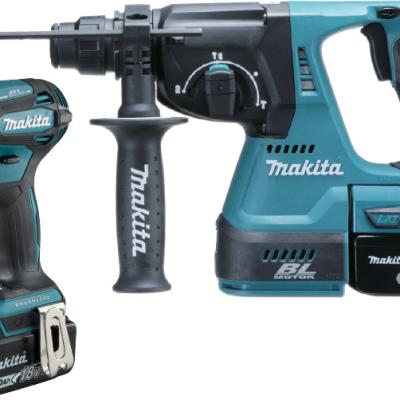 סט 2 כלים 18V נטען עם 2 סוללות 6A ומטען MAKITA DLX2468JX1