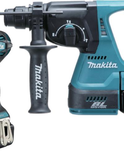 סט 2 כלים 18V נטען עם 2 סוללות 6A ומטען MAKITA DLX2468JX1