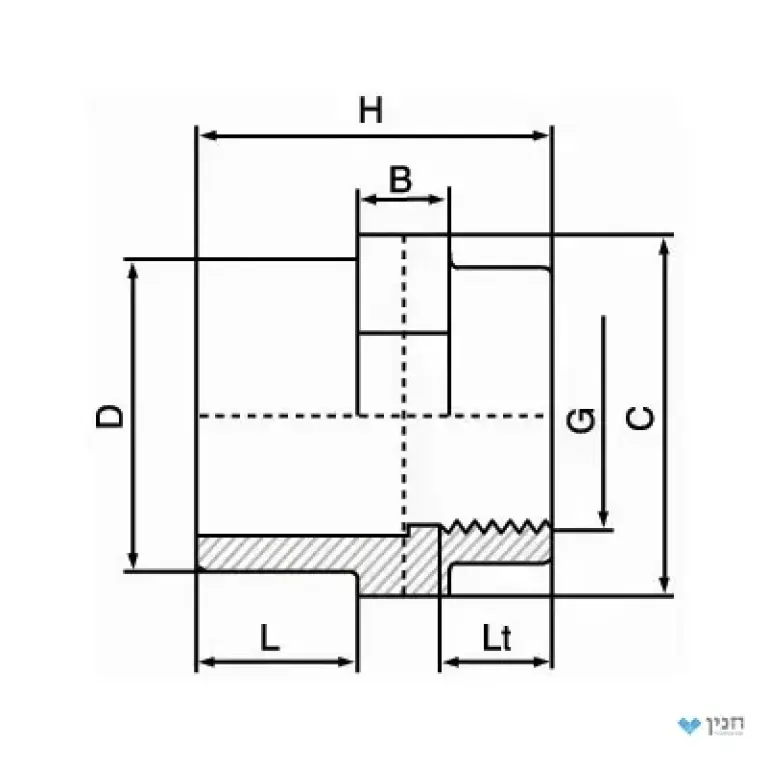 מצמד הברגה פנים - הדבקה "1.1/4 x (50) 63