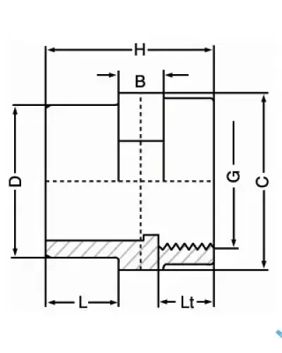 מצמד הברגה פנים - הדבקה חוץ "1.1/2 50x