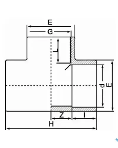 הסתעפות 90° - הברגה/ הדבקה 1/2″. 2 ×75